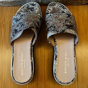 Patricia Green Snakeskin Slide-Thong Sandal